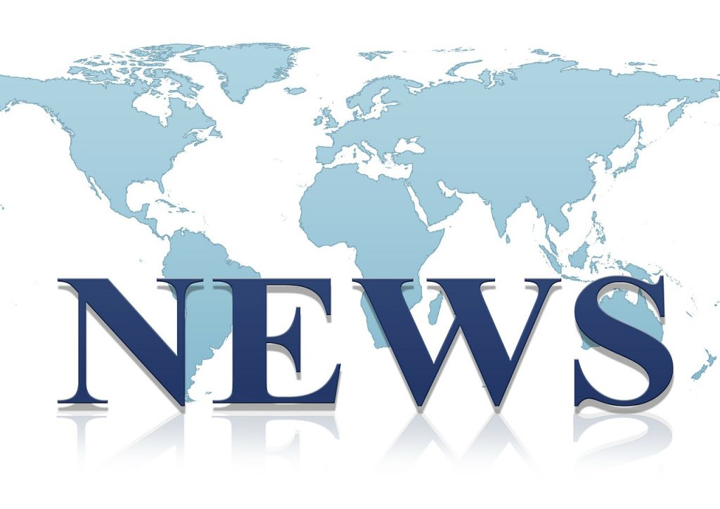 At the top there is an Image of the word map in blue colour. Under this map is written in dark lettering "News." The background of the image is white.