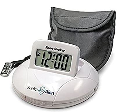 Pop-up travel alarm clock with case